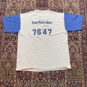 Vintage PeopleSoft Team 7647 Henly T Shirt Mens XL Gray‎ Blue Short Sleeve